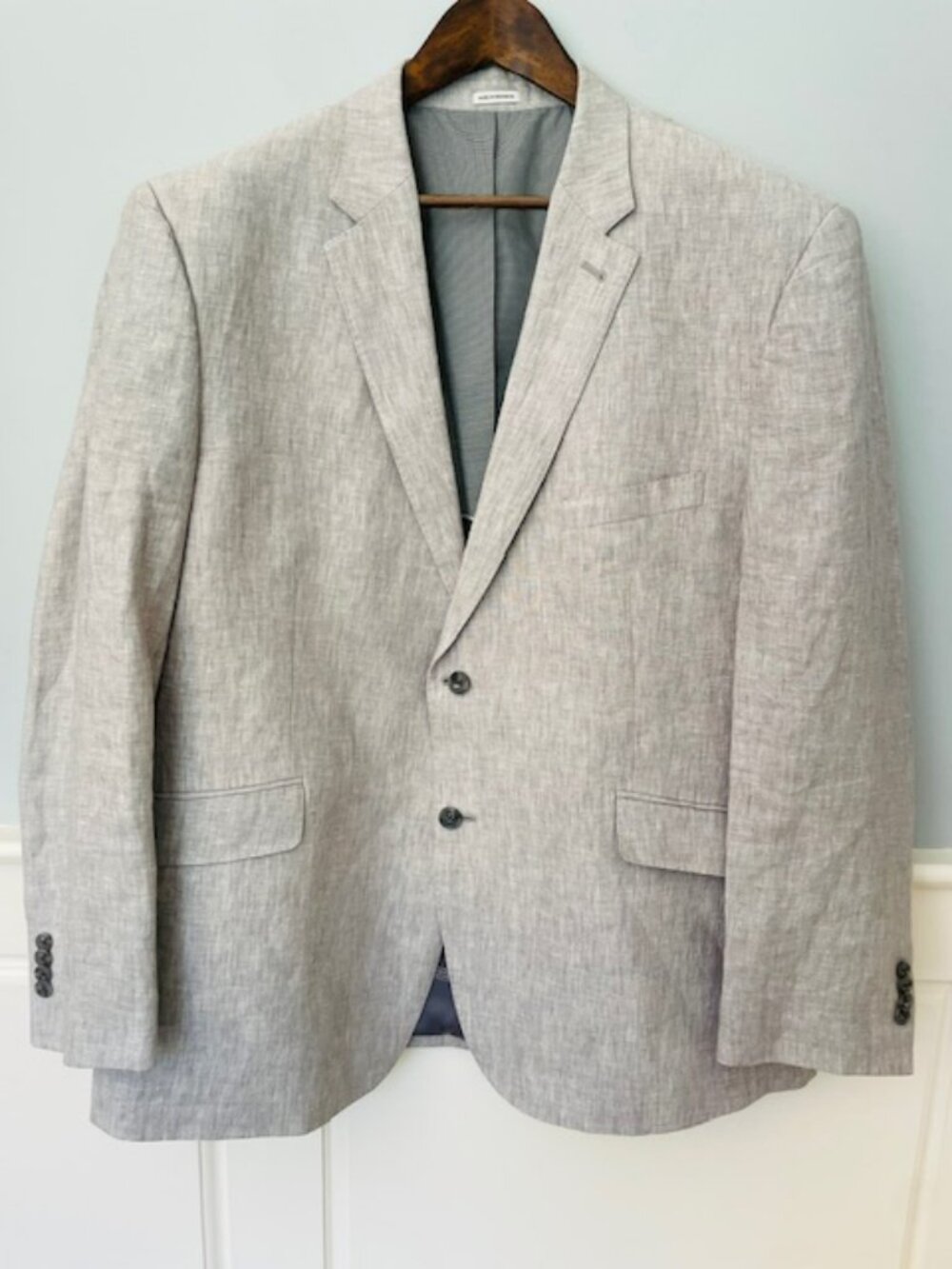 Joseph Abboud 100% Linen Suit Light Gray Summer Tailored 2 Piece Men's 48R X 38 - Picture 4 of 13